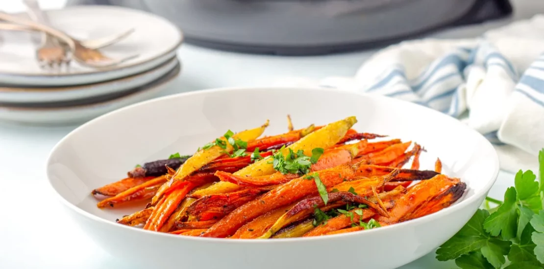 Maple Glazed Air Fryer Carrots and Parsnips