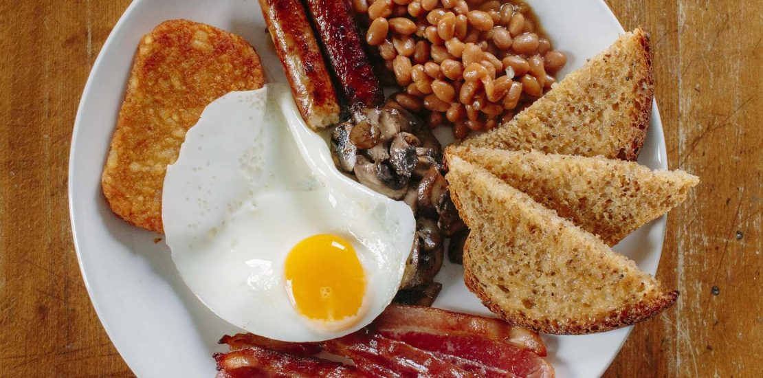 Air Fryer Breakfast: Egg Sausage Beans Hash Browns and Toast