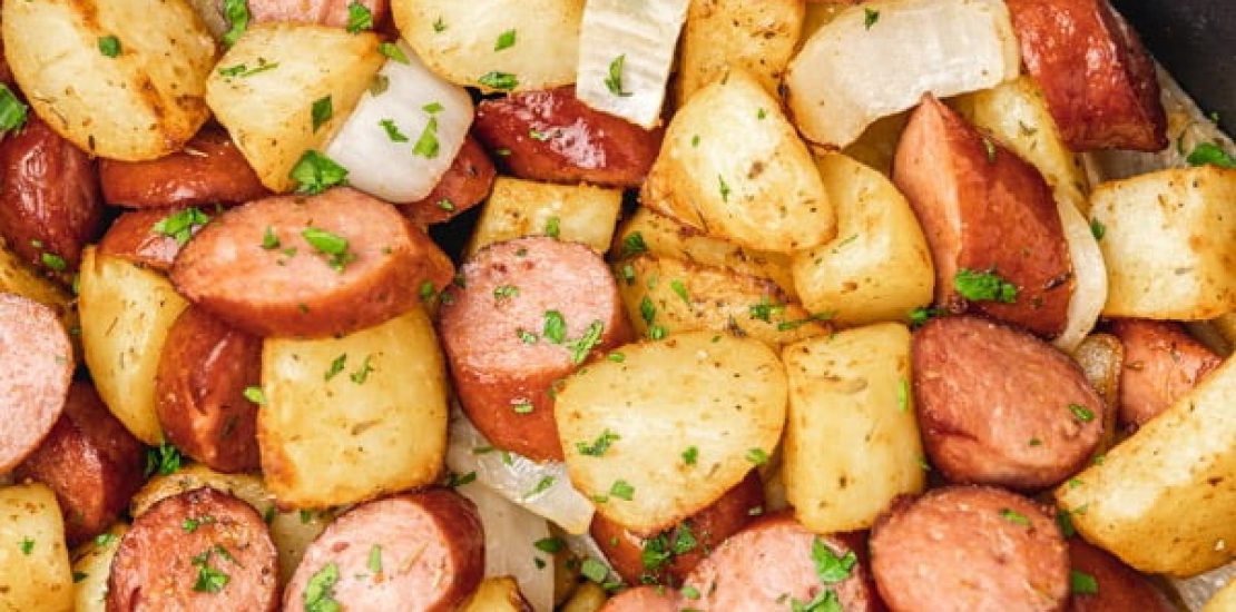 Air Fryer Potatoes with Sausage