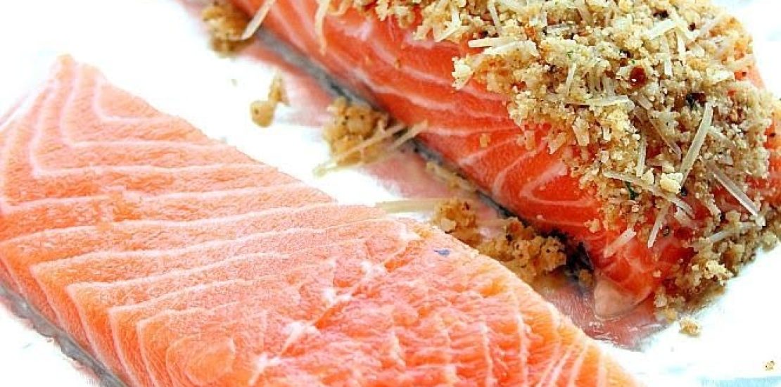 Air Fryer Salmon with Garlic Parmesan Crust