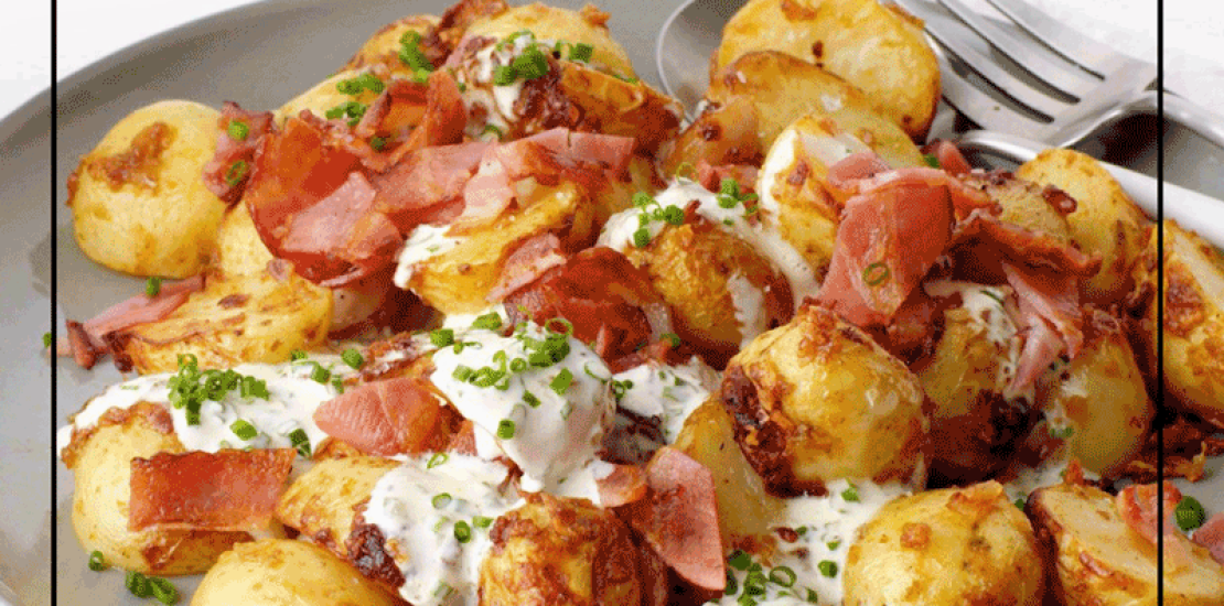 Crispy Air Fryer Potato Salad: The Ultimate Summertime Side Dish air fryer potato salad: Ingredients: 1.5 pounds (680g) baby potatoes, halved 2 tablespoons olive oil Salt and pepper, to taste 4 slices bacon, cooked and crumbled 1/2 cup mayonnaise 2 tablespoons Dijon mustard 2 tablespoons chopped fresh dill 2 green onions, chopped 1/4 cup finely chopped red onion 1 celery stalk, finely chopped Instructions: Preheat your air fryer to 400°F (200°C). Place the halved baby potatoes in a large mixing bowl. Drizzle with olive oil and season with salt and pepper. Toss well to coat the potatoes evenly. Transfer the potatoes to the air fryer basket in a single layer. You may need to do this in batches depending on the size of your air fryer. Cook the potatoes in the air fryer for 18-20 minutes, or until they are golden brown and crispy. Shake the basket halfway through cooking to ensure even browning. While the potatoes are cooking, prepare the dressing. In a separate bowl, combine mayonnaise, Dijon mustard, chopped dill, green onions, red onion, celery, and crumbled bacon. Mix well to combine. Once the potatoes are done, remove them from the air fryer and let them cool for a few minutes. Add the crispy potatoes to the dressing mixture and gently toss until the potatoes are coated evenly. Taste and adjust the seasoning with salt and pepper, if needed. Transfer the potato salad to a serving dish and garnish with additional chopped dill and bacon, if desired. Serve the crispy air fryer potato salad immediately or refrigerate for a couple of hours to allow the flavors to meld together. Enjoy your delicious crispy air fryer potato salad!