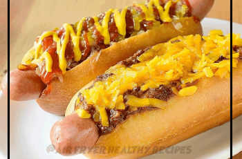 AIR FRYER CHILI CHEESE HOT DOGS
