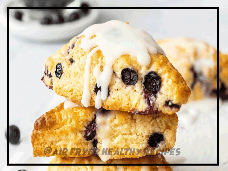 Air fryer blueberry and white chocolate scones