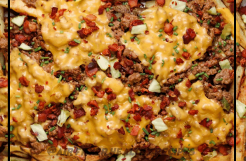 Air fryer cheeseburger loaded fries
