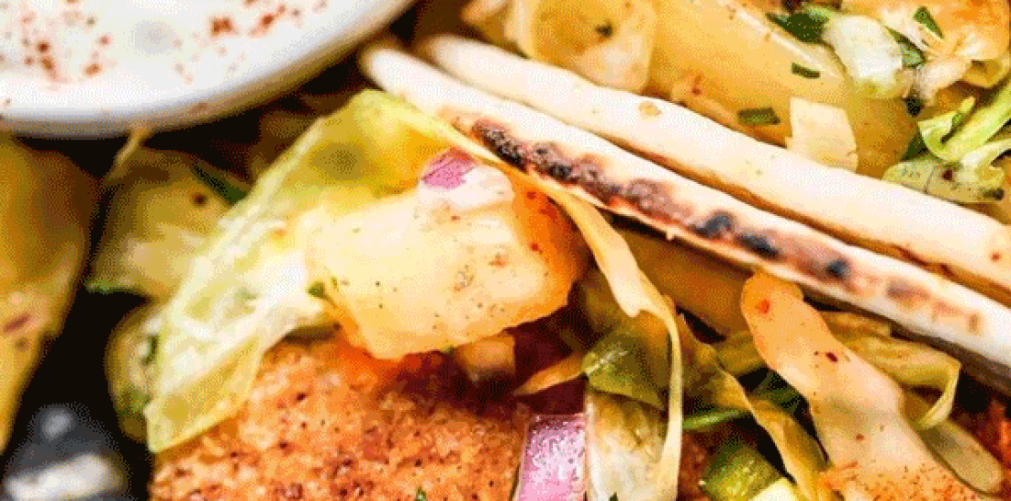 Crispy Air Fryer Fish Tacos With Pineapple Slaw Crispy Air Fryer Fish Tacos With Pineapple Slaw