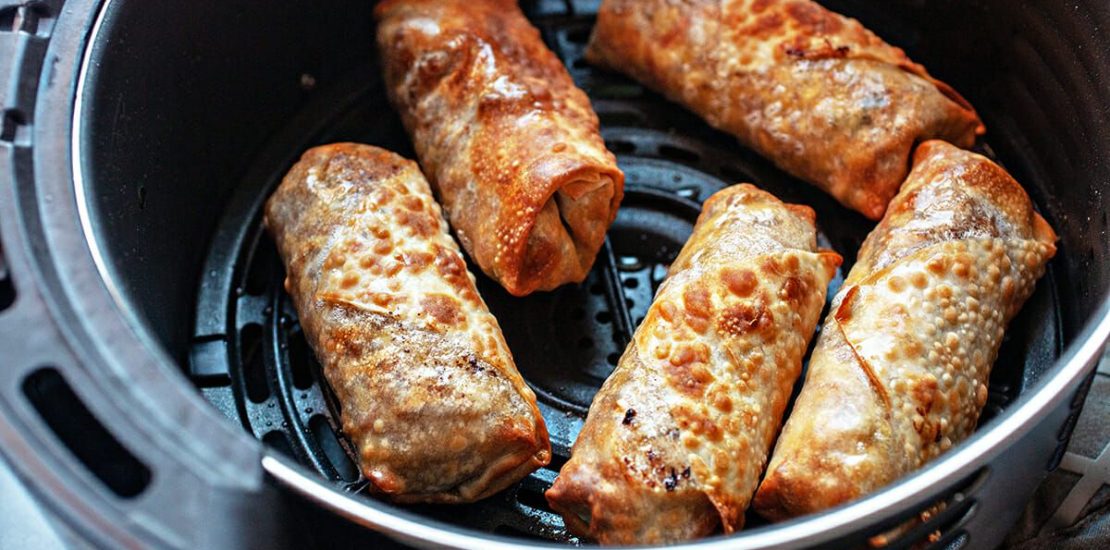 air fryer cheeseburger egg rolls