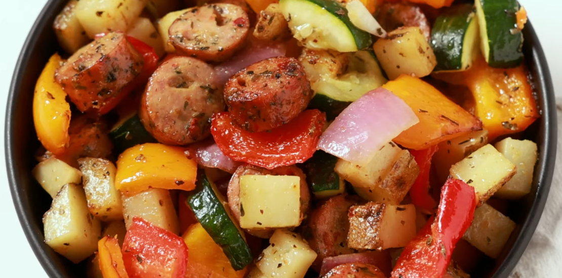 Air Fryer Sausage and Vegetables