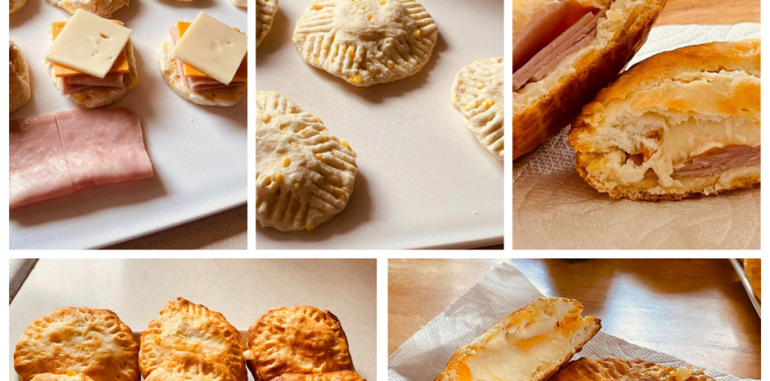 "Quick and Easy Air Fryer Ham and Cheese Pockets!" "Quick and Easy Air Fryer Ham and Cheese Pockets!"