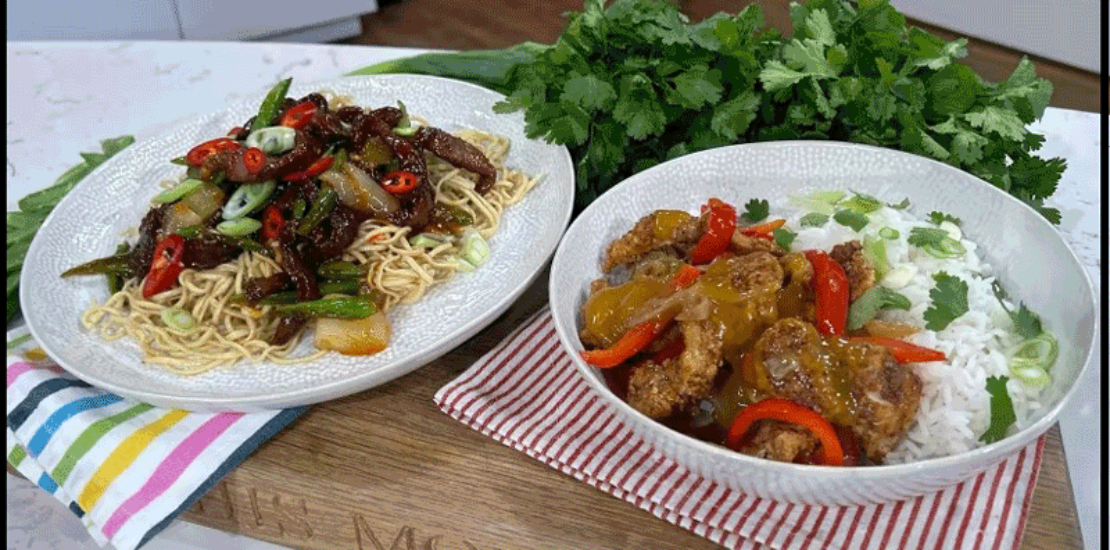 air fryer recipe Salted Chilli Chicken and Sweet & Spicy Beef