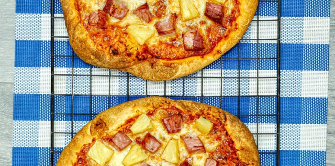 Flat Bread Hawaiian Pizza in the Air Fryer Air Fryer Flat Bread Hawaiian Pizza