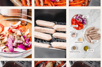 AIR FRYER SAUSAGE AND PEPPERS