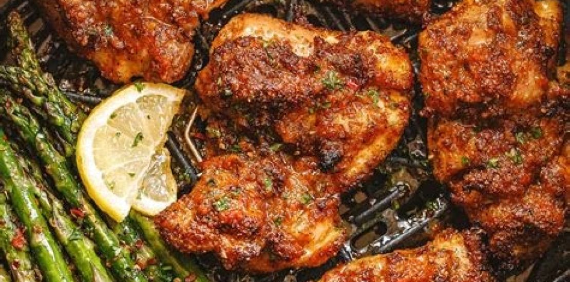 Air-Fryer Fried Chicken Recipe with Asparagus Air-Fryer Fried Chicken Recipe with Asparagus