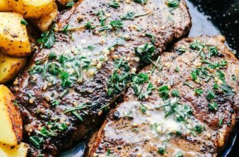 Air Fryer Garlic Butter Steak And Potatoes Skillet