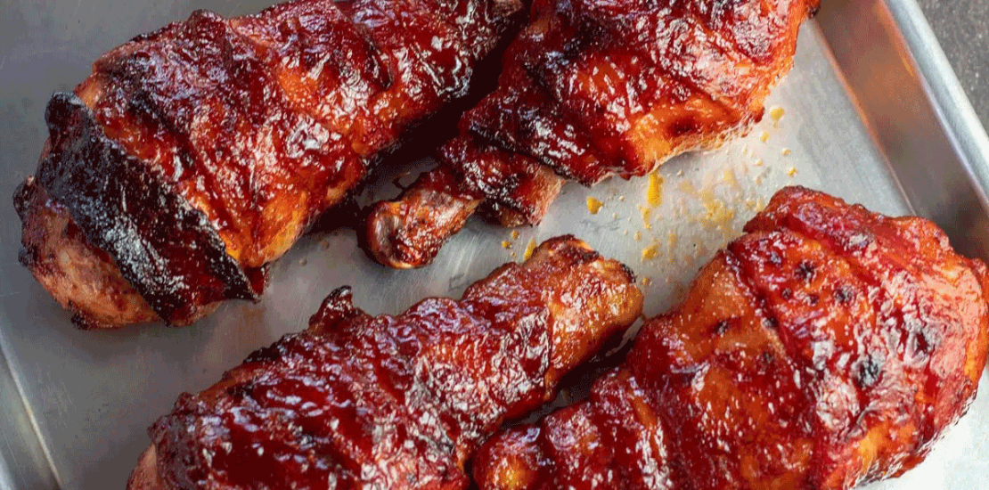 AIR FRYER BBQ BACON WRAPPED CHICKEN DRUMSTICKS AIR FRYER BBQ BACON WRAPPED CHICKEN DRUMSTICKS