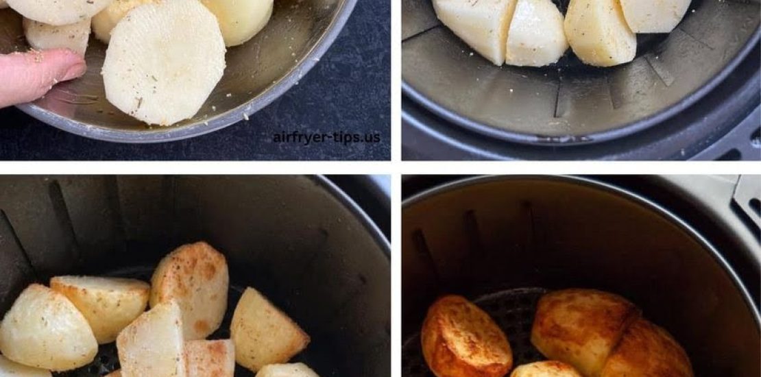 Air Fryer Roast Potatoes. Crisp, golden potatoes with a fluffy middle in just 25 minutes! Air Fryer Roast Potatoes