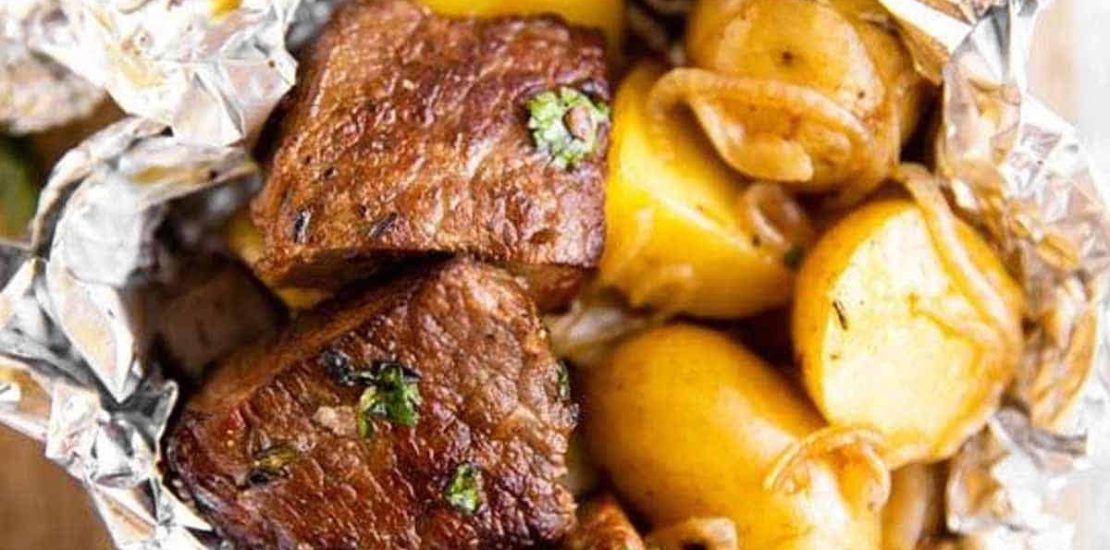 Air Fryer Garlic Butter Steak and Potato Foil Packets Air Fryer Garlic Butter Steak And Potato Foil Packets