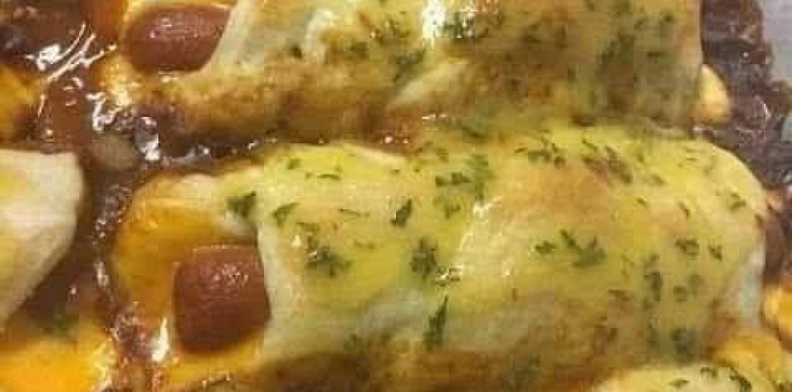 Try Our Irresistible Air Fryer Chili Cheese Dog Bake Dinner!" Air Fryer Chili Cheese Dog Bake Dinner