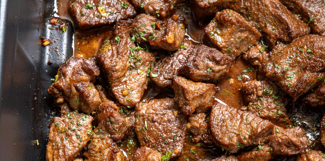 Air Fryer Garlic Butter Steak Bites: