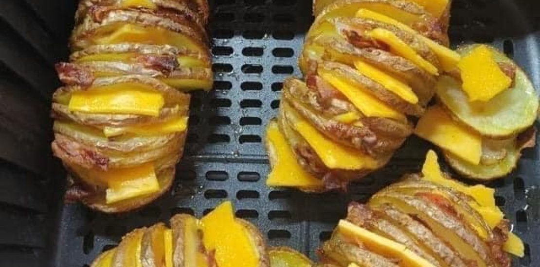 "Deliciously Cheesy Air Fryer Hasselback Potatoes: A Lip-Smacking Twist on a Classic Side Dish!" Air fryer cheesy Hasselback Potatoes