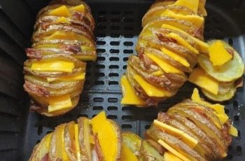 Air fryer cheesy Hasselback Potatoes