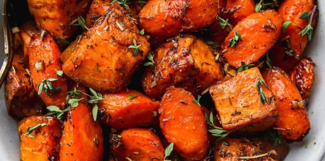 air fryer Roasted Sweet Potatoes and Carrots