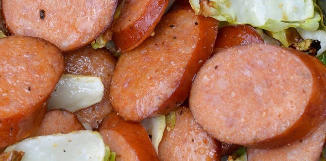 Air Fryer Cabbage and Sausage