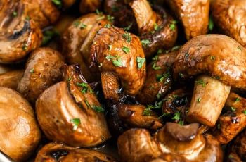 Air Fryer Garlic Butter Roasted Mushrooms