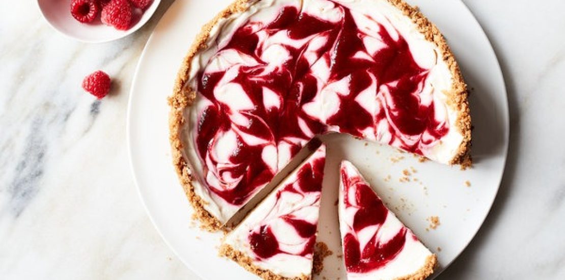 Air Fryer Raspberry Ripple Cheesecake Slice Air Fryer Raspberry Ripple Cheesecake Slice