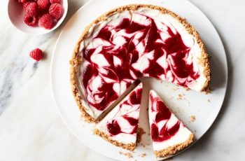 Air Fryer Raspberry Ripple Cheesecake Slice