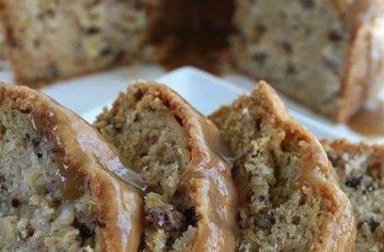 Air Fryer Apple Pecan Cake With Caramel Glaze
