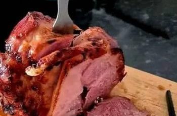 Air Fryer Glazed Gammon Joint with Potatoes and Carrots