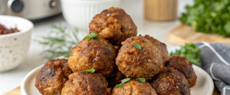 Double Pork Air Fryer Meatballs: Dive into an easy, flavorful delight