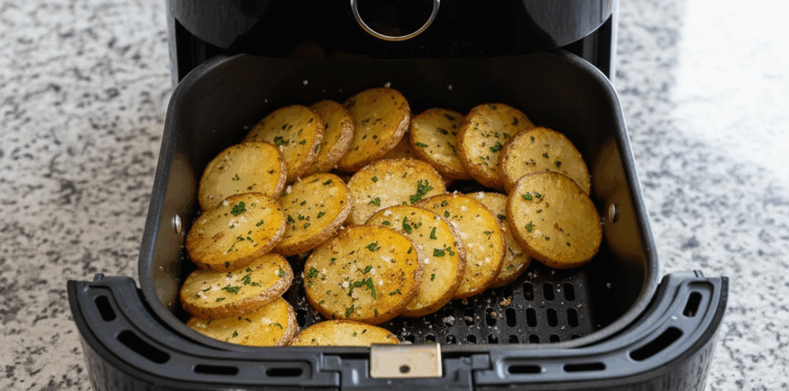 Crispy Air Fryer Potato Slices with a Secret Ingredient Crispy Air Fryer Potato Slices with a Secret Ingredient