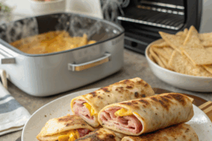 Crispy Air Fryer Hot Ham and Cheese Wraps – Quick & Delicious Comfort Snack