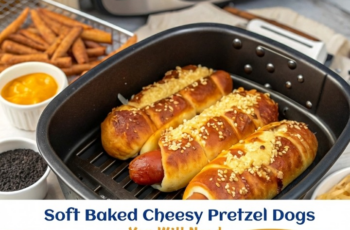 Air Fryer Soft-Baked Cheesy Pretzel Dogs