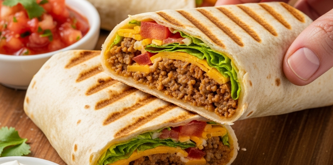 Air Fryer Tortilla Wraps with Ground Beef