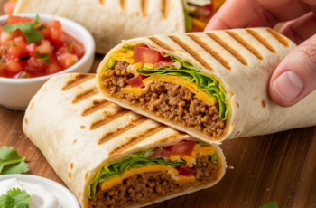 Air Fryer Tortilla Wraps with Ground Beef