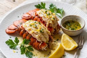 Air-Fryer Lobster Tails with Lemon-Garlic Butter