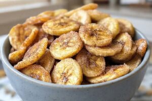 Crispy Cinnamon Sugar Air Fryer Banana Chips
